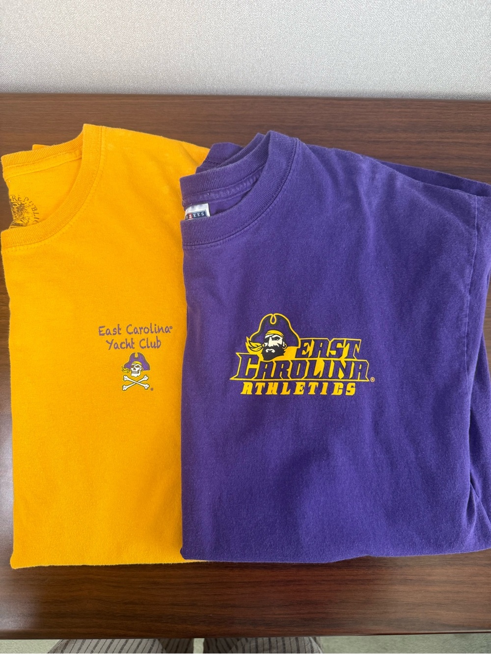 Mens' ECU Gold & Purple T-Shirts - Two Shirts - size XL - Y2K
